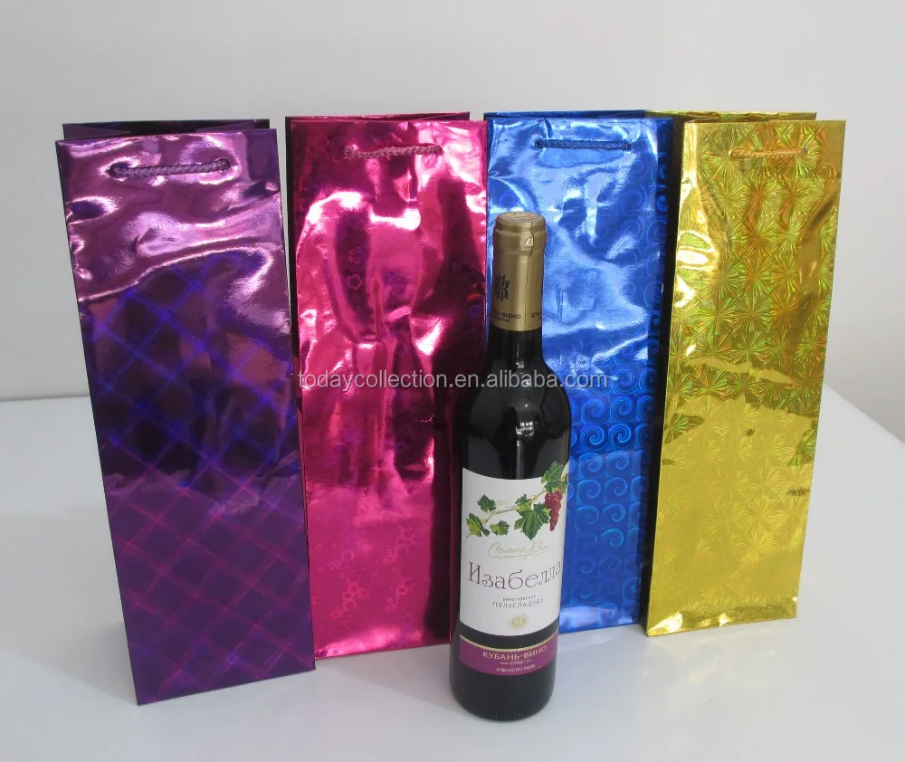 
cheap laser wine bottle gift bag 