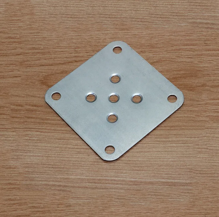 White zinc 70x70mm 2.75 inch square sofas chairs coffee tables other furniture wooden legs flat hinge plate bracket with 5 holes