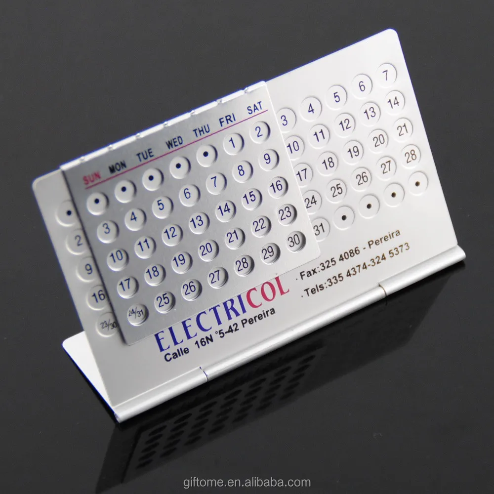 
Aluminum Perpetual Desk Calendar 2021 