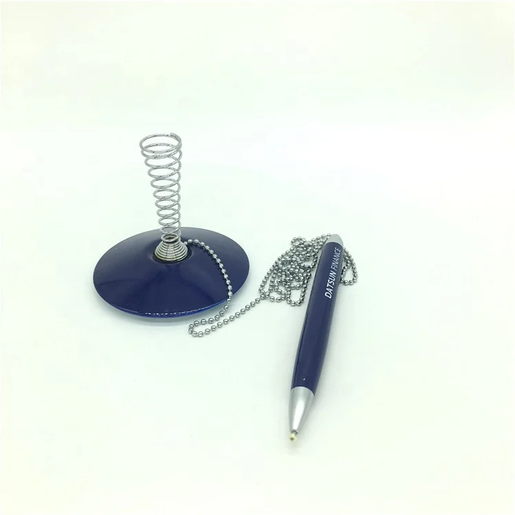 Business Office Hotel Bank Customized Logo Table Desk Counter Pen Chain With Custom Color