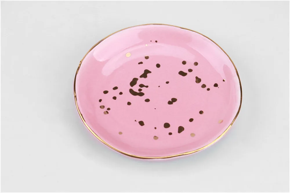 Заводские индивидуальные маятниковые реквизиты розовые и белые керамические квадратные круглые подносы для ювелирных изделий