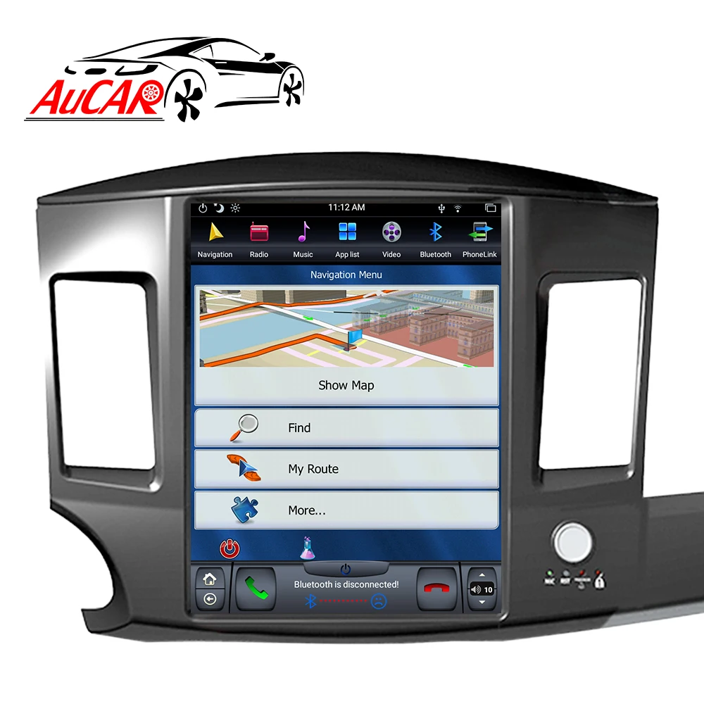  Автомагнитола AuCAR вертикальная 12 1 дюйма Android 9 0 для Mitsubishi Lancer