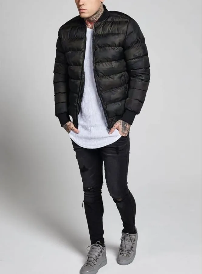 Hot sale mens winter autumn boys black  padded zipper down jacket with pockets