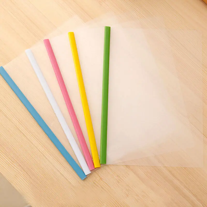 Cheap top quality custom simple clear PP report cover file pumping rod file plastic business folders