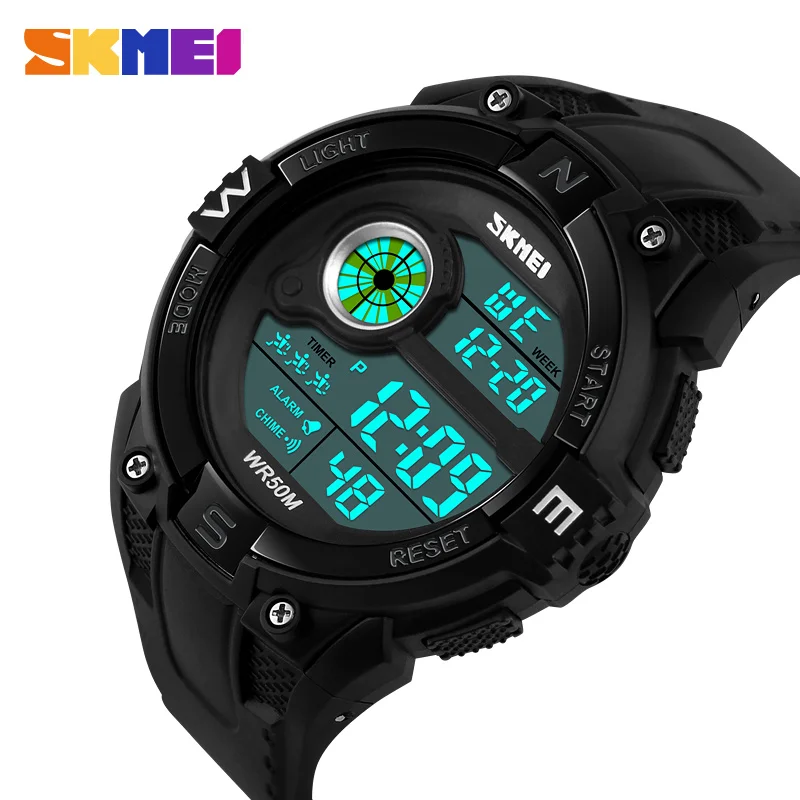 5 bar chime hand watch factory relojes moda count down timer men sport digital watch skmei 1279