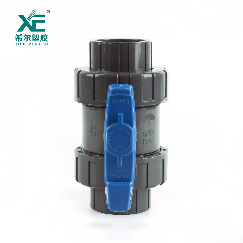 Best selling newest plastic blue handle true union ball valve