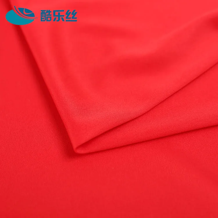 
high quality useful cheap red single jersey knitted polyester fabric stocklot 