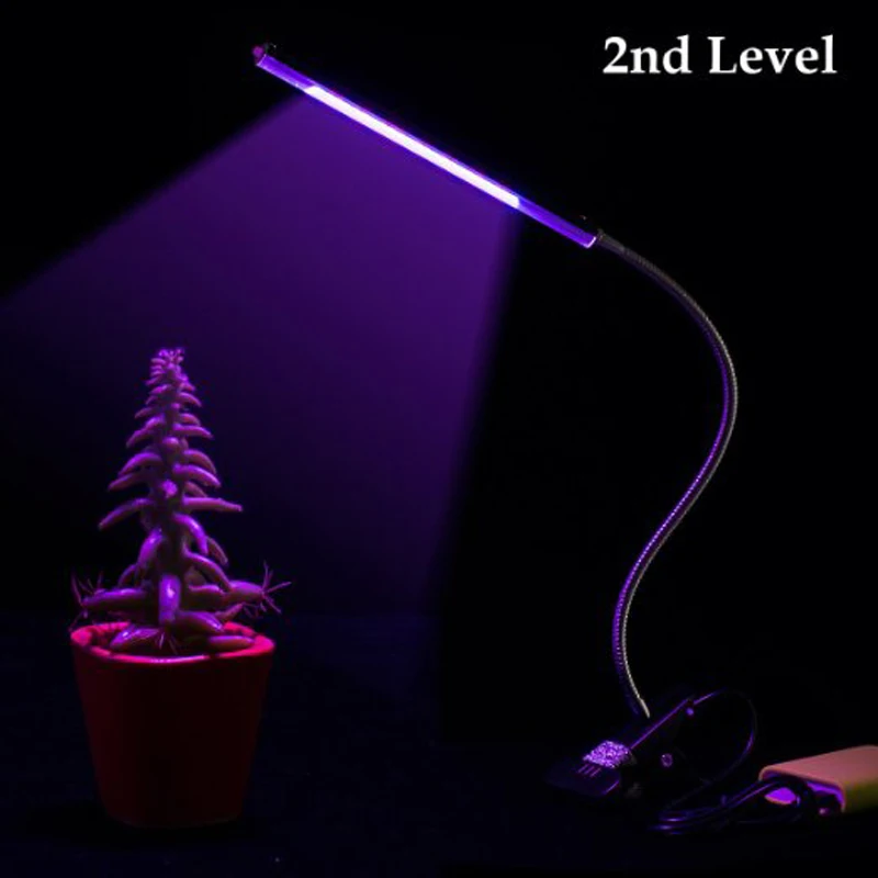 Grow Light LED Clip Lamp Red Light for Plants Indoor Plant Table Lamp