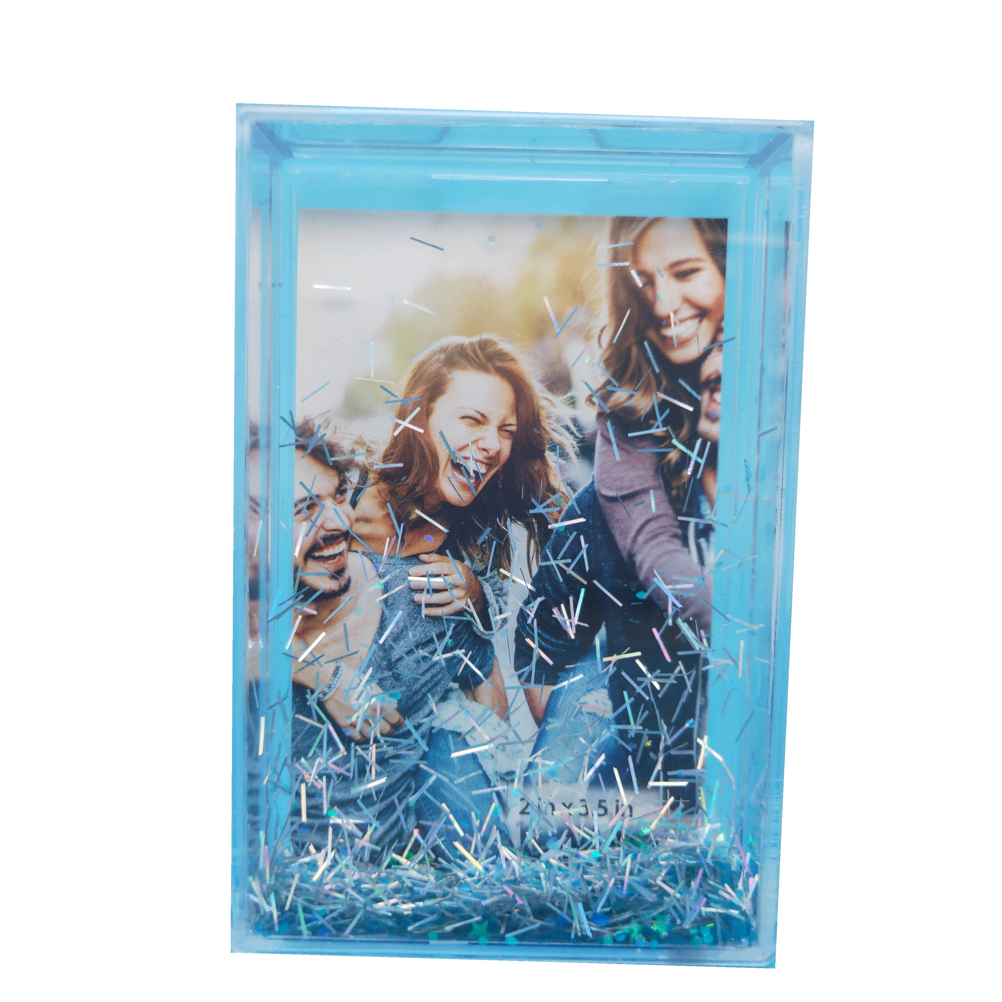 Clear Plastic Ps 2x3 Floating Liquid Glitter Fotolijst Instax Water Photo Frame