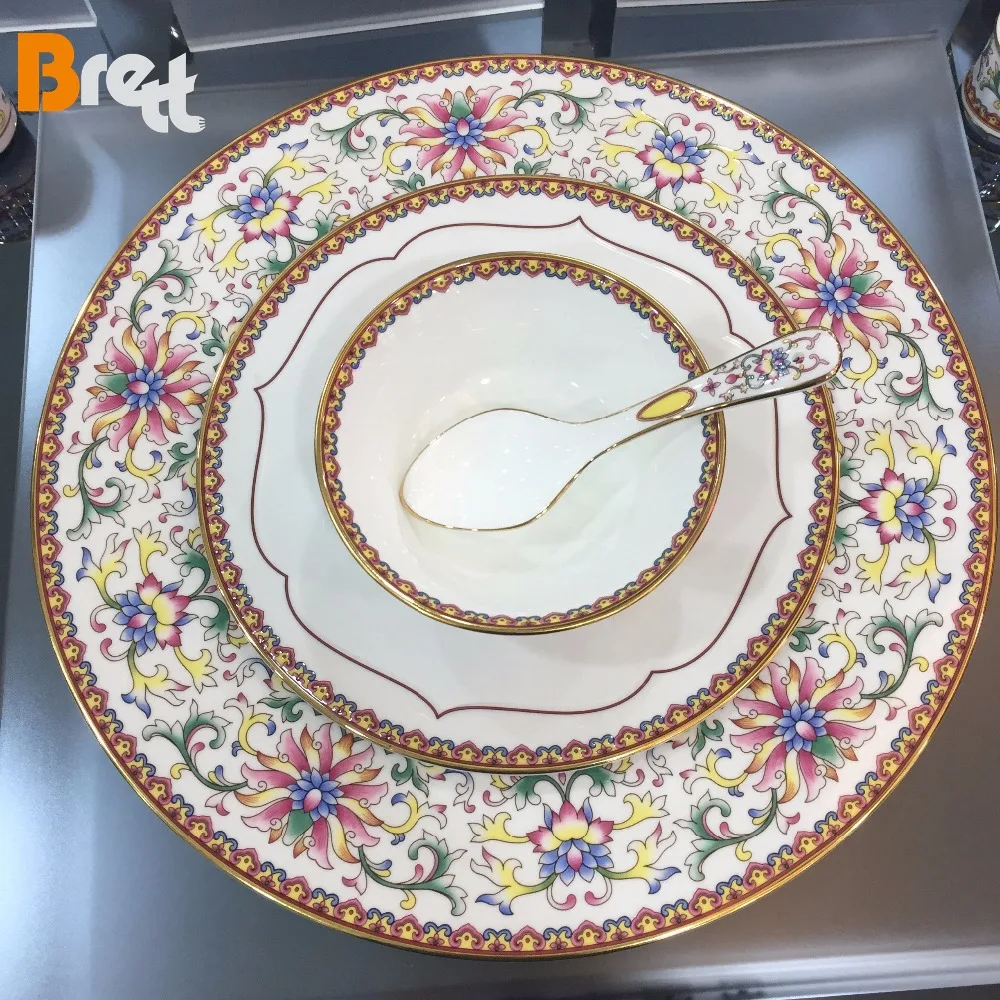 Flower Decor Wedding Ceramic Dinnerware Sets Bone China