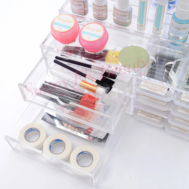 Акриловый косметический футляр для наращивания ресниц с личным логотипом