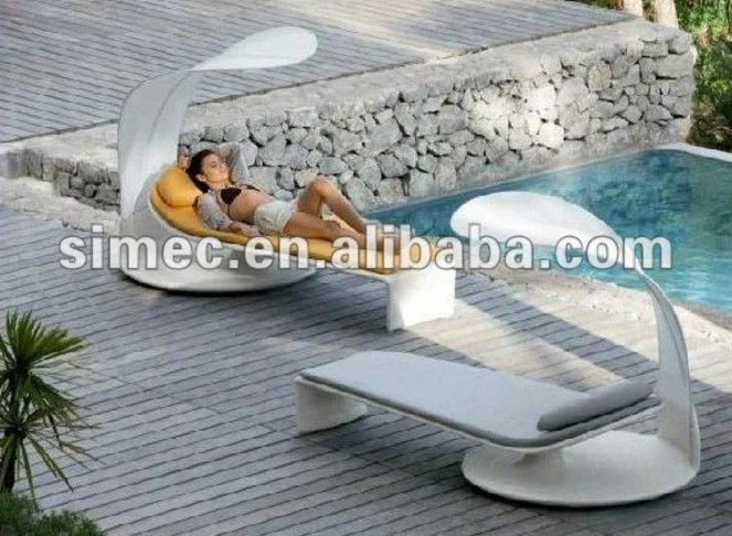 
Wholesale high quality modern wicker rattan furniture sun beach lounger 