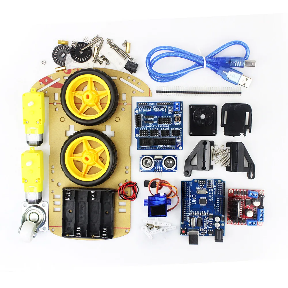  Набор для умного электроника ультразвуковой двигатель 2WD arduino с кодировщиком скорости и двигателем