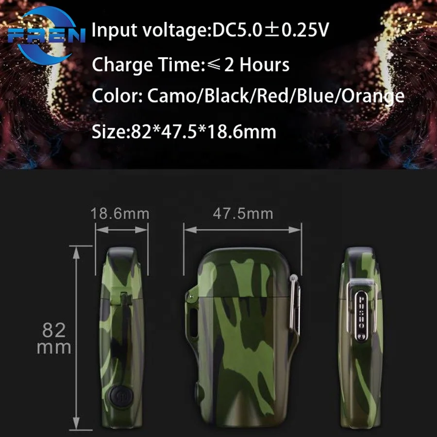 LED Flashlight Water Resistant USB Charging Electric Arc Lighter Waterproof