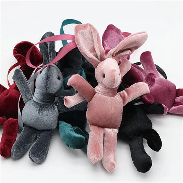 colorful wholesale plush rabbit toy plush animal toy put in the bunch of flowers plush toy