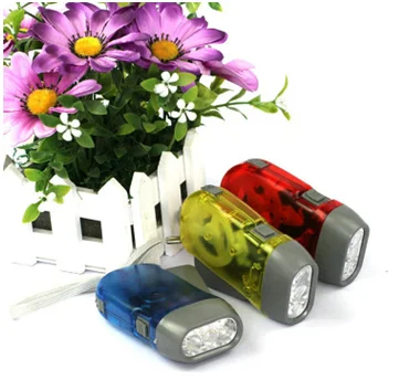 Three lamp manufacturers selling pressure LED flashlight transparent hand pinch fenvironmental protectionmini flashlight