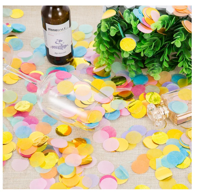 Funny Party Decor Beautiful Unique Colorful Round Paper Tissue Confetti For Wedding Party