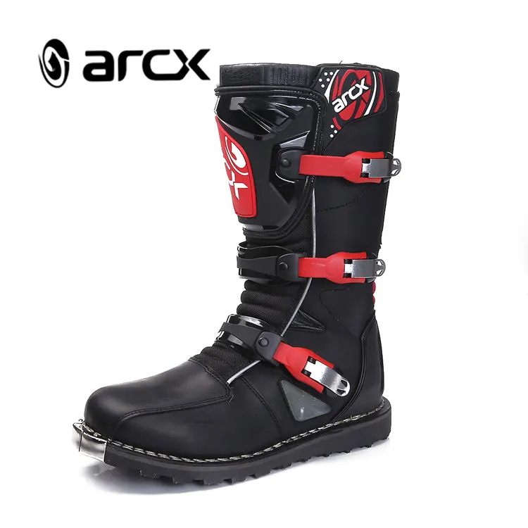 ARCX Cow Leather Anti-skid Racing Motocross Bottes Stivali Enduro Moto Boots Stivali Motorcycle Sports Riding Shoes