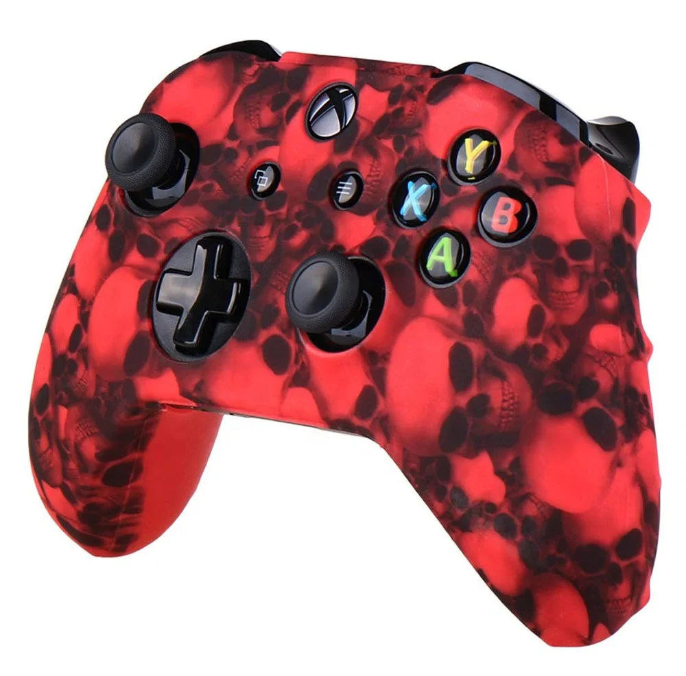  Камуфляж вода трансферная печать Череп силиконовый чехол с отделением для кредитных карт Microsoft Xbox One X и S контроллер