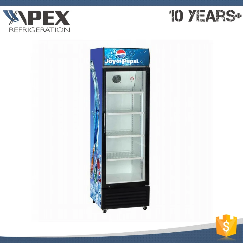 APEX self-выпаривают поддон обслуживания вертикальный холодильник стеклянную дверь чиллер