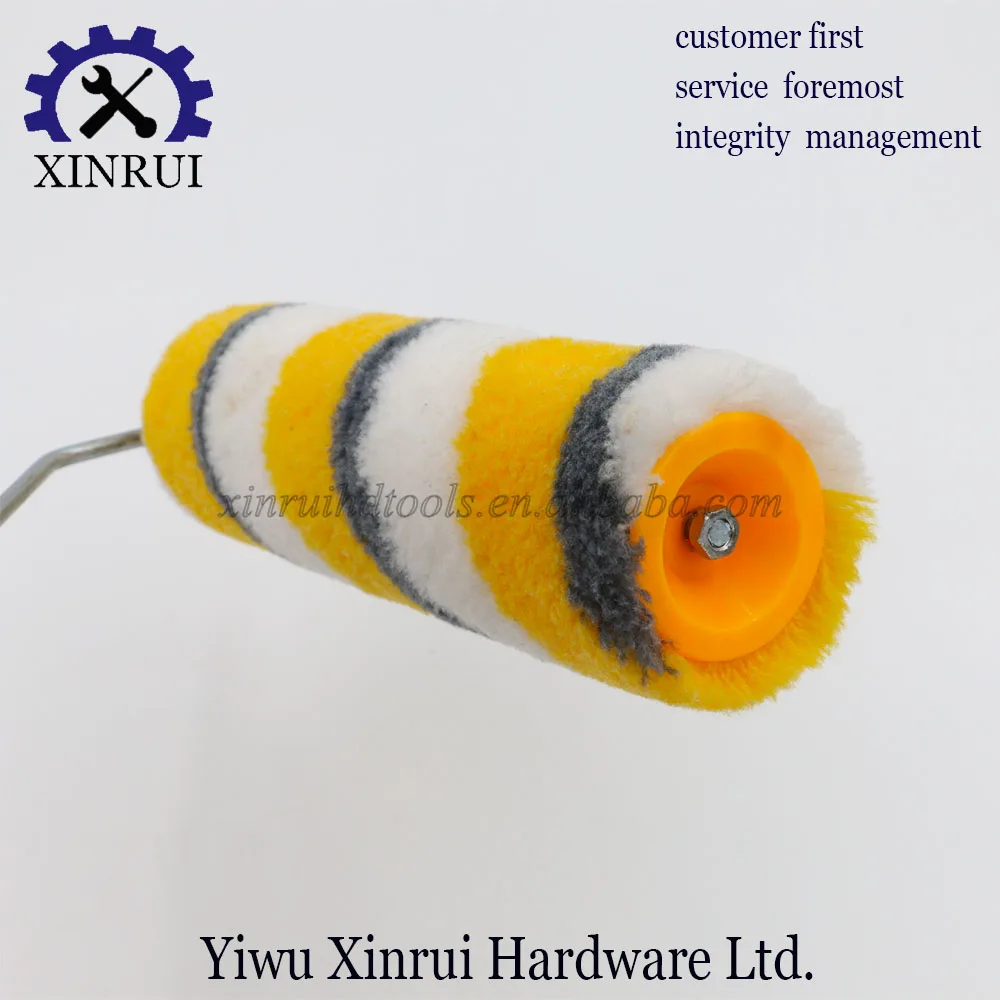 High Quality Paint Roller Brush with Yellow Gray White Bar for Wall Painting