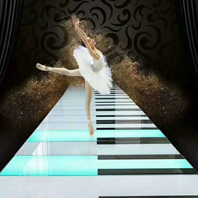 
wholesale commercial decoration high brightness interactive led floor pianon for sale 