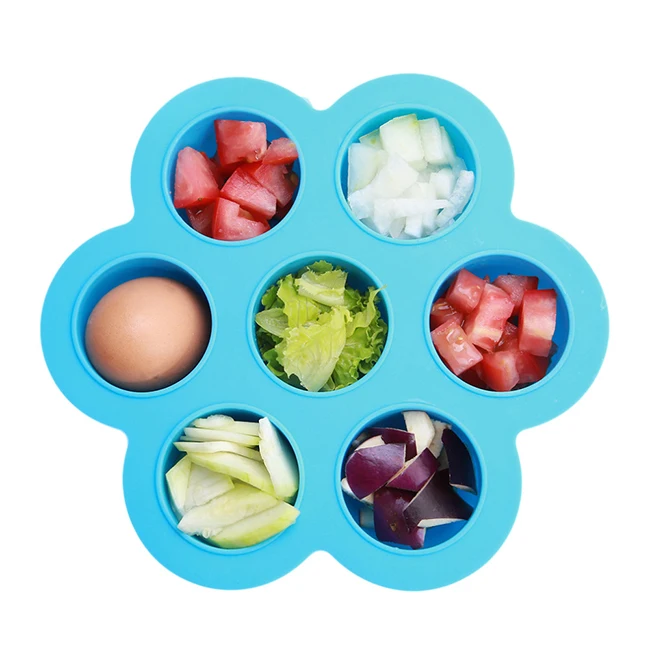 Healthy And Tasteless 7 Hole Flowers Baby Silicone Food Storage Containers Freezer Trays