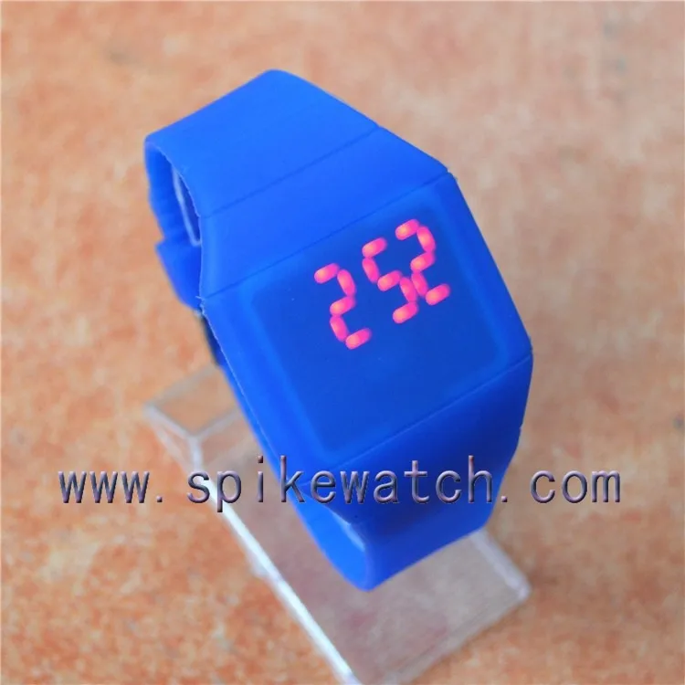 Magic Touch Screen Red LED Digital Date Men Women Blue Sport Cuff Wrist Watch