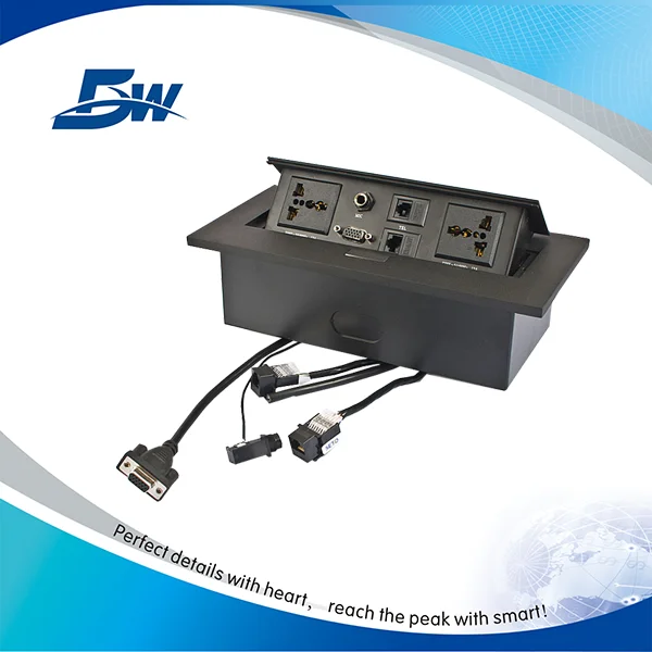 Handle concealed special 3 pin socket ethernet ports combined tabletop socket