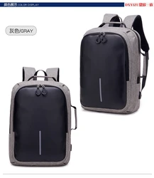 unisex theft proof charger bag casual student shoulders backpack back pack with logo