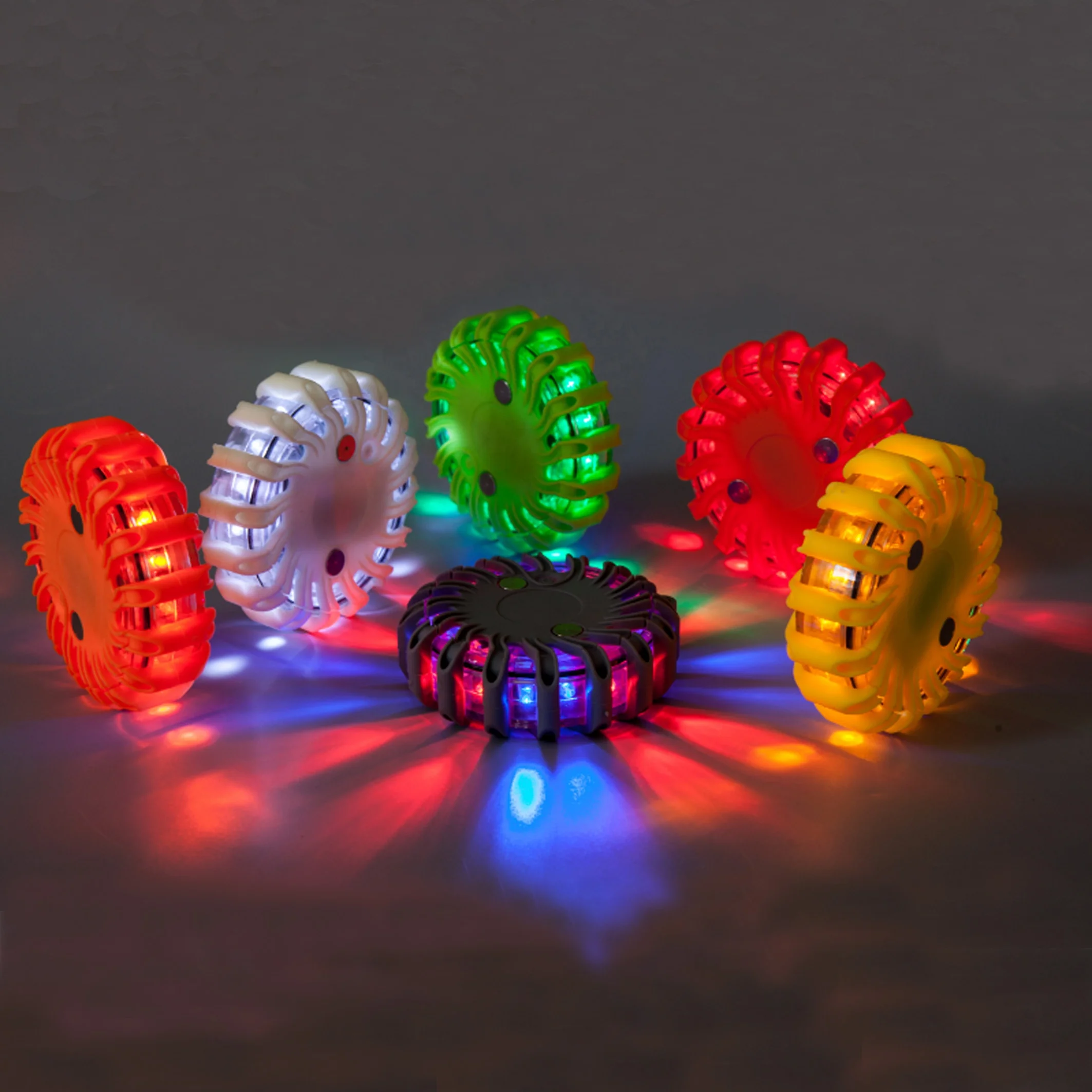Round rechargeable led traffic road flare