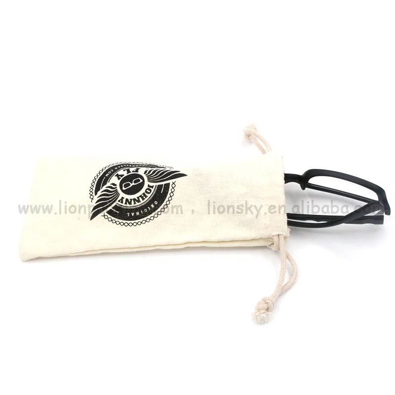 Сумка для очков на шнурке с логотипом на заказ, длинная сумка для очков из органического хлопка, сумка для солнцезащитных очков