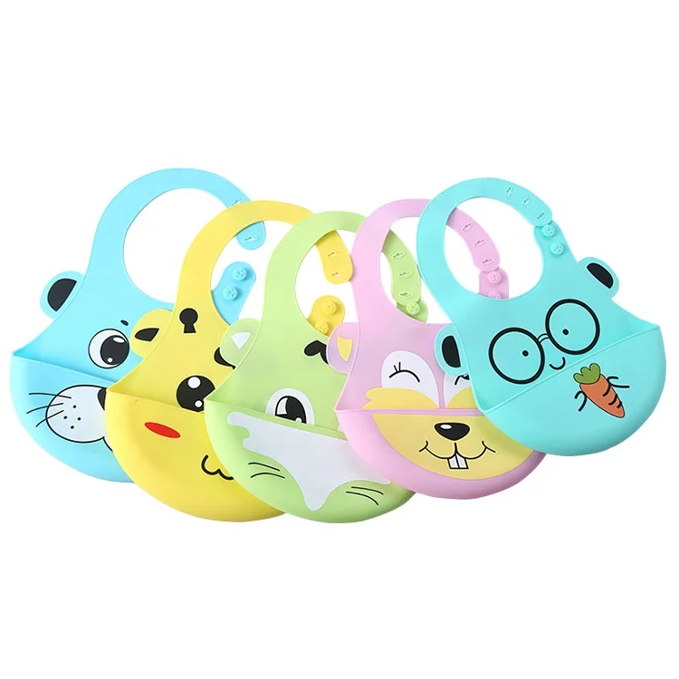 
Baby Feeding New Style Food Grade Cartoon Pattern Waterproof Silicone Baby Bib 