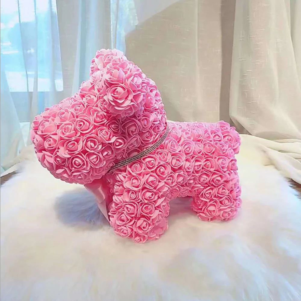 
Lucky Rose Dog PE Foam Rose Dog Gift Packing Toy Dog 