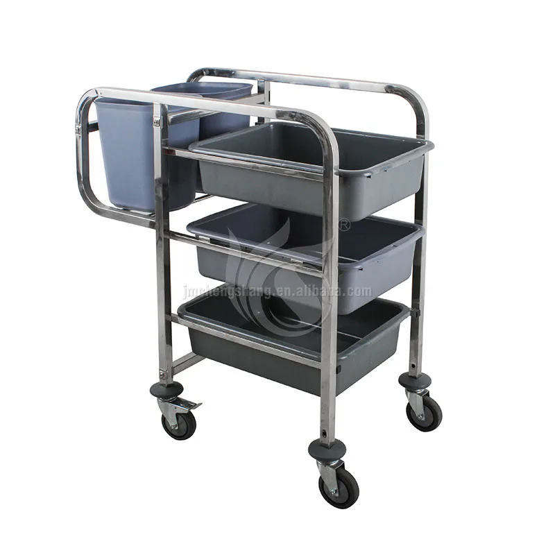 Hotel Kitchen Restaurant Catering Service Strong Multifunctional Cleaning Plastic Trolley