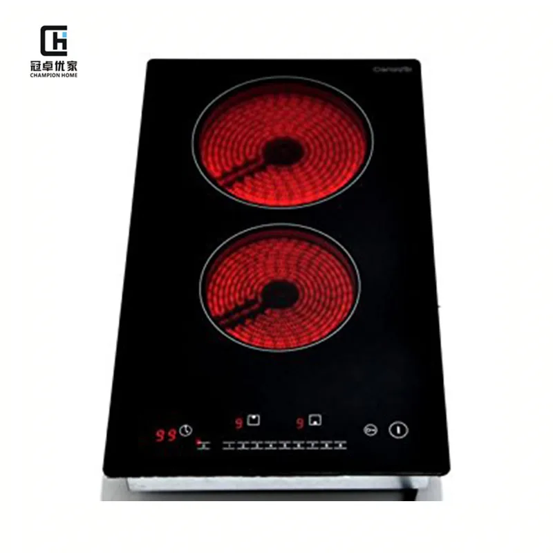 Chinese black crystal panel universal waterproof induction cooker with  2 burner board