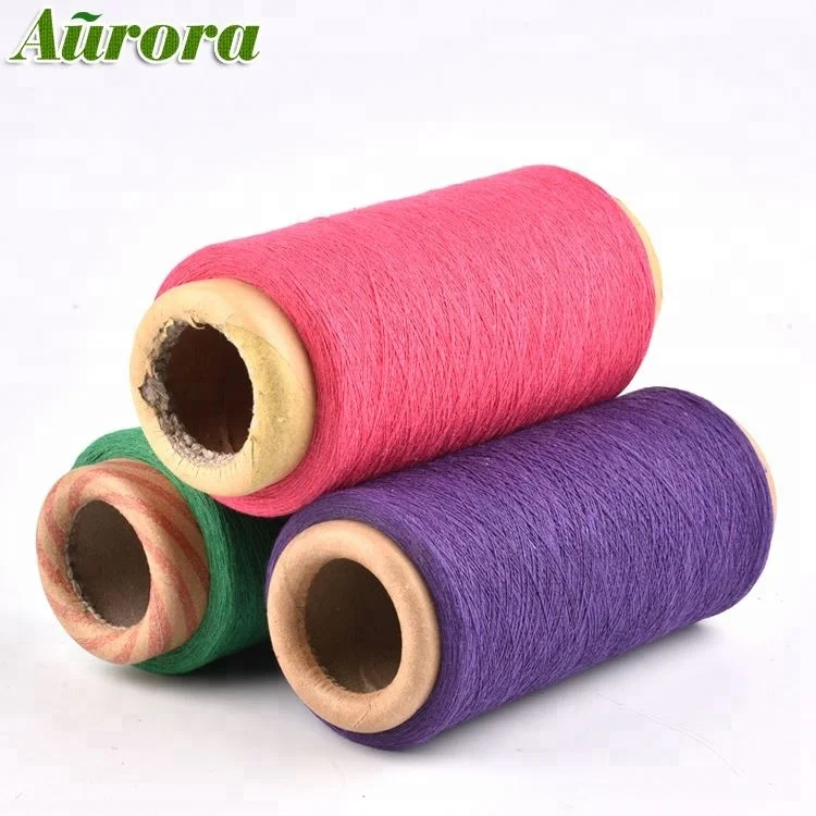 Hot sale bleached high tensile strength polyester weaving yarn NE18/2 recycled cotton blended yarn