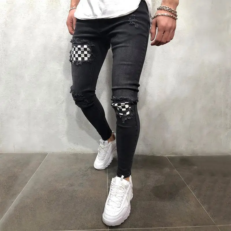 2022 европейские и американские тренды, уличные брюки, мужские джинсы в горошек