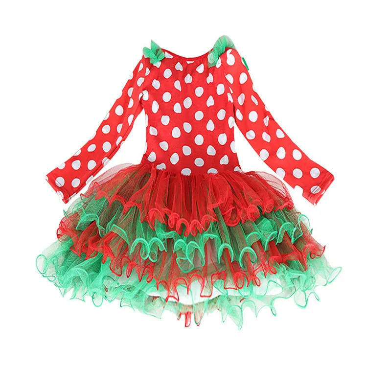 Baby Girls tutu Christmas Polka Dot Cartoon Fancy Dress