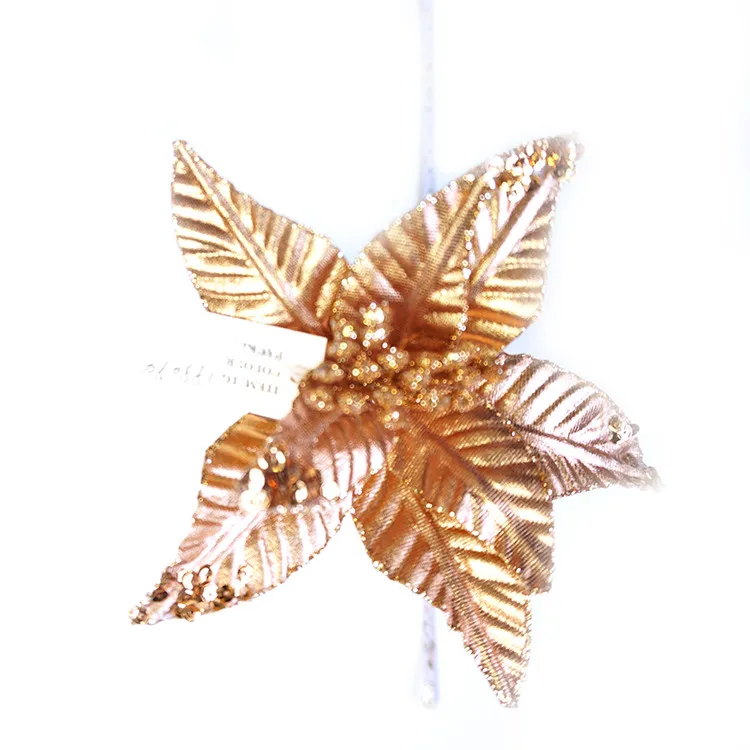 Colorful glitter artificial christmas flowers for home 085