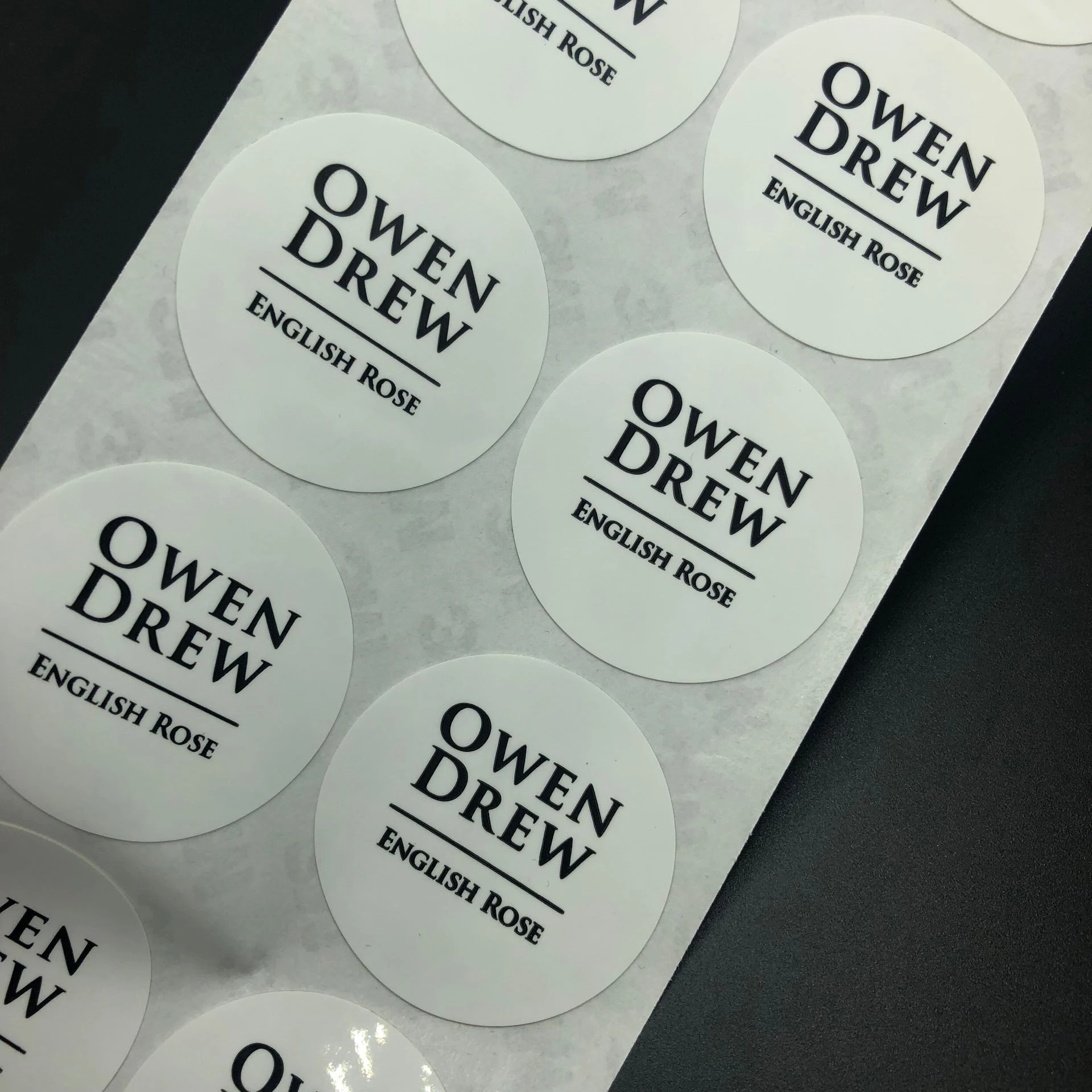 Thermal self-adhesive Strong Glue Custom  gold foil logo stickers paper labels