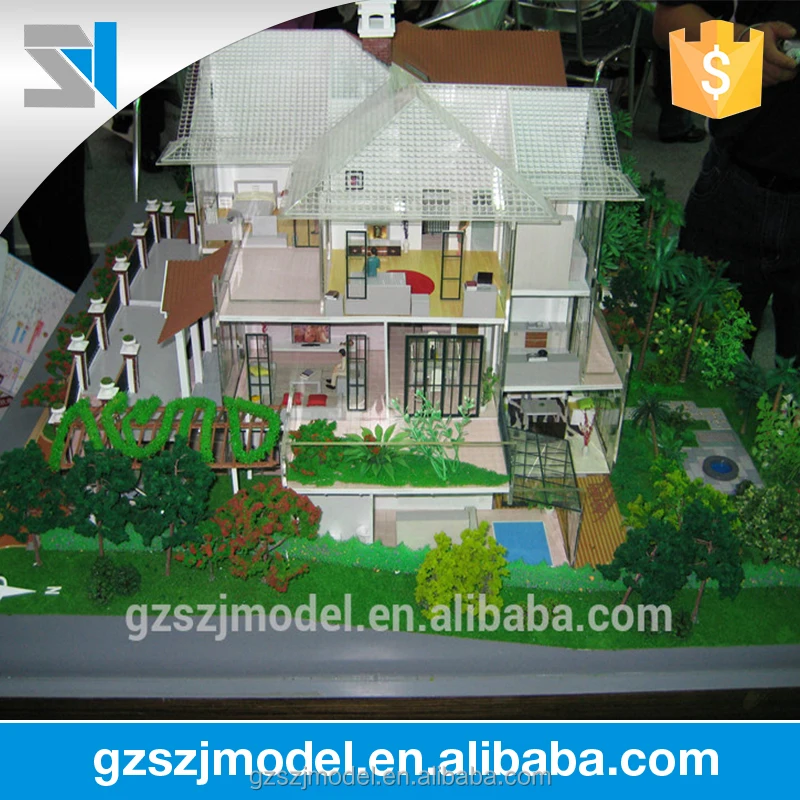 Customized scale villa house model,architecture 3d maquette for real estate