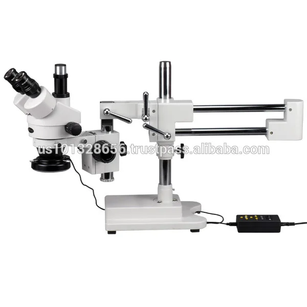 
AmScope Supplies 3.5X-90X Trinocular Stereo Microscope with 4-Zone 144-LED Ring Light 