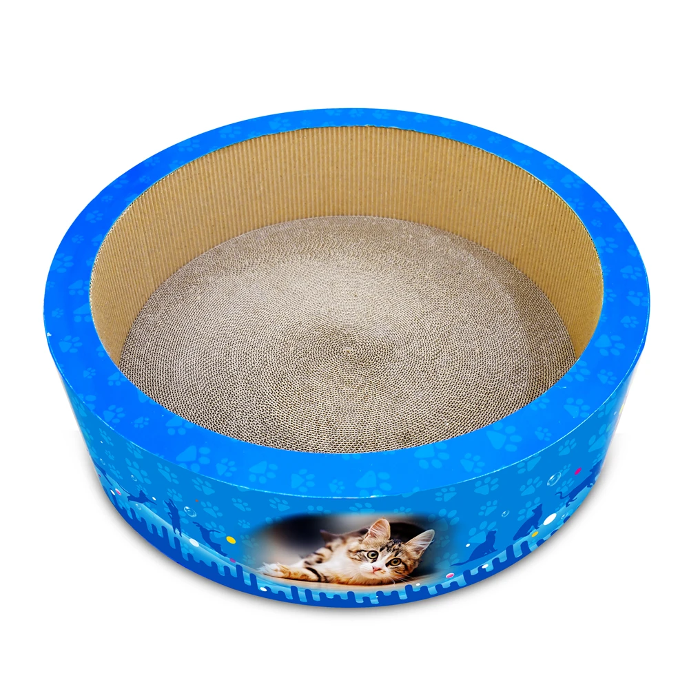 DEKU pet bed large size  barrel shape corrugated cat scratcher lounge cat toy with catnip free