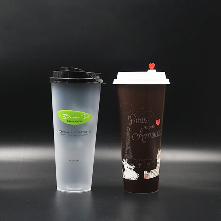
Custom Design Eco Friendly Plastic Takeaway Bubble Tea Coffee Cup 