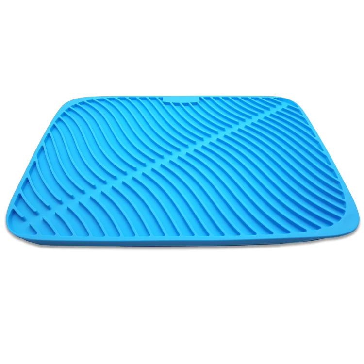 Draining Mat Silicone Drying Mat for Kitchen Counter, Dishwasher Flume Folding Large Dish Silicone Mats & Pads Square 548g/pc