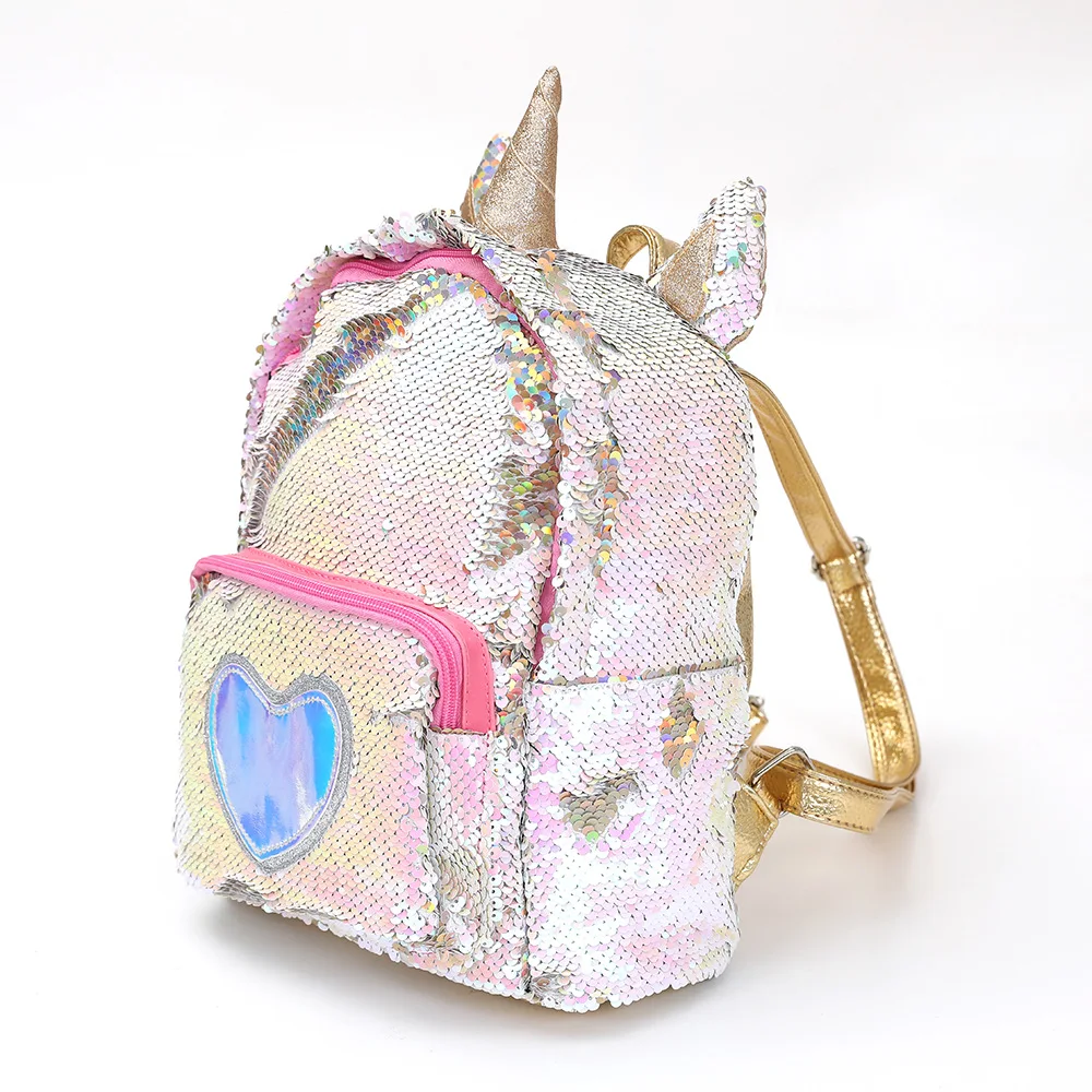 2019 new unicorn backpack girl fashion sequins backpack cartoon cute bag travel backpack