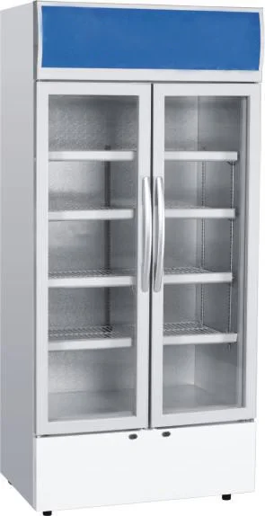 2-8 degree medical glass door pharmacy vaccine display fridge refrigerator with alarm and lock