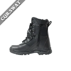 Indian Kenya Dubai Black Security Boots With Padded Collar Cemented Construction Combat Boots