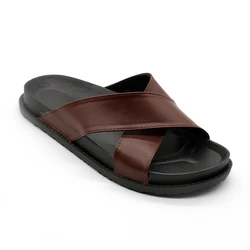 Flat Mens Fashion Leather PU Slippers Sport Sandals